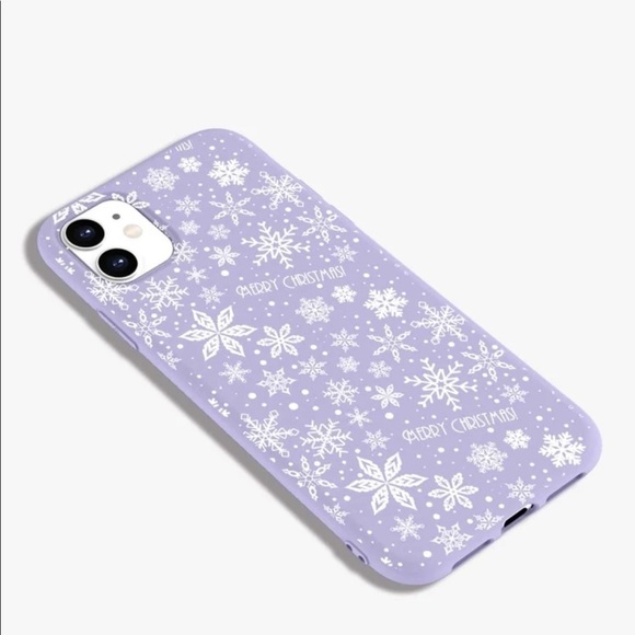 Christmas Snowflake Pattern Holiday Winter Purple iPhone 12 Pro Max Case - Picture 2 of 2